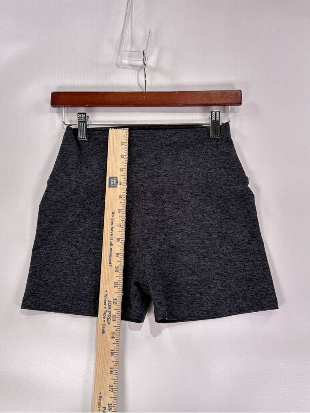 Beyond Yoga Keep Pace Biker Shorts High Waisted 5" Spacedye Charcoal Heather M - Picture 7 of 10